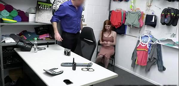  Redhead teen Jane Rogers was caught stealing lube in the store, her stepmom Lauren Philips tells her to fuck the officer so they can be set free.